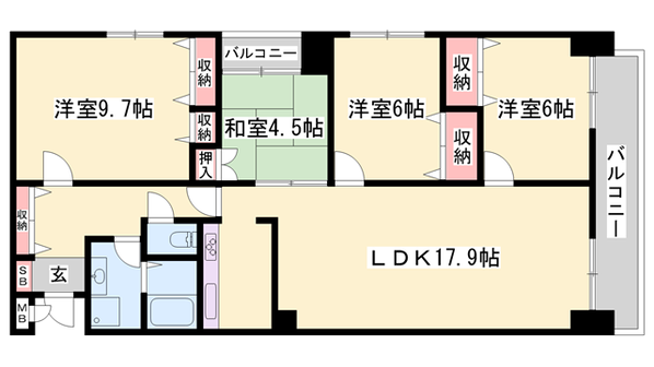 グランドヴュー島本の物件間取画像